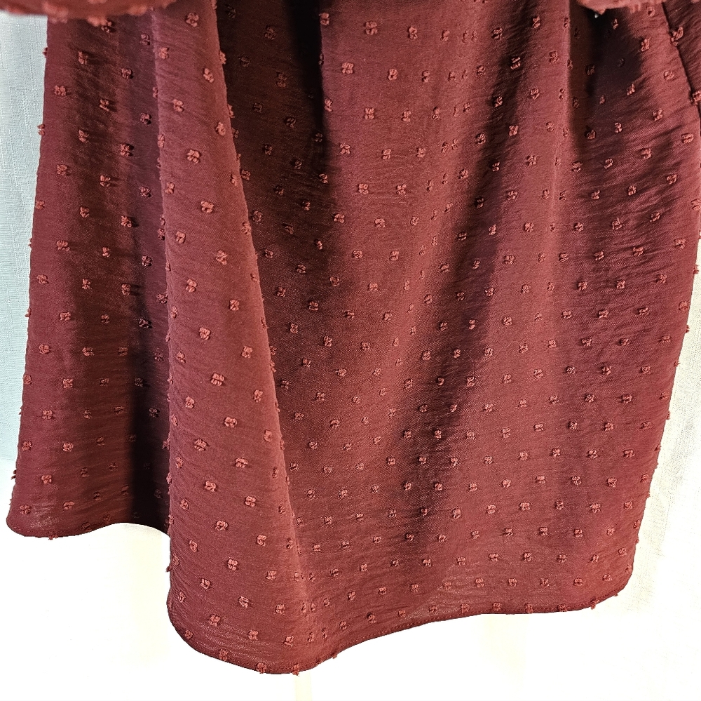 2/$20 Max Studio 1X Ruffled Trim Top - Picture 7 of 8